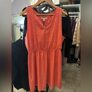 41 Hawthorn Coral Polka Dot Midi Dress